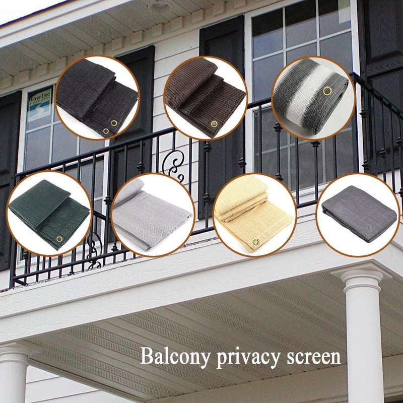 JUNKOGO 3x16Ft Balcony Privacy Screen, Apartment Railing Cover for Sunshade Wind & UV Protection, Outdoor Privacy Fence Screen for Patio, Terrace, Porch & Poolside Protection (Black) - Image 5